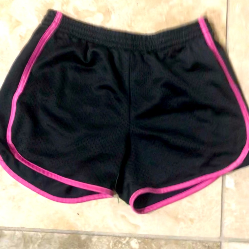 Athletic shorts black and pink size youth XL